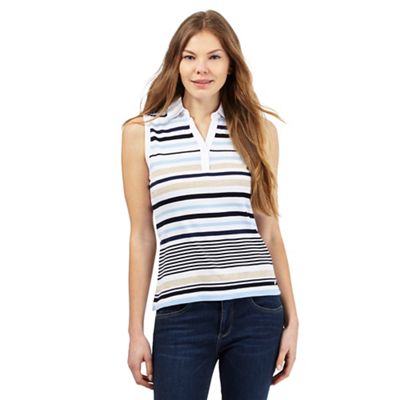 Maine New England Light blue striped print sleeveless top